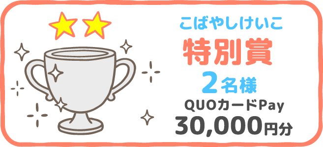 こばやしけいこ 特別賞 2名様 QUOカードPay 30,000円分