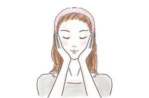 顔全体になじませます