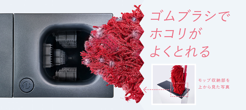 ゴムブラシでホコリがよくとれる
