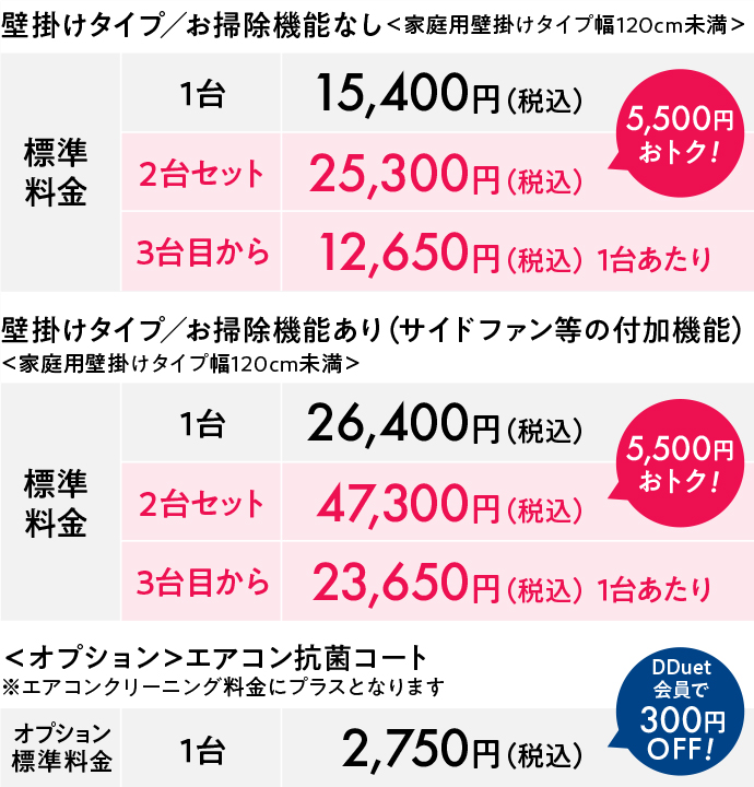 壁掛けタイプ/お掃除機能なし