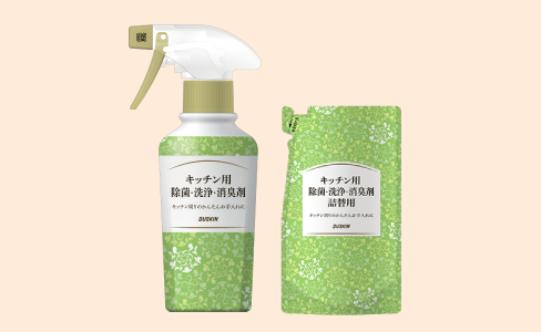 キッチン用 除菌・洗浄・消臭剤本体と詰替用のセット
