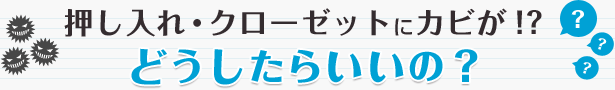 押し入れ・クローゼットにカビが!?どうしたらいいの?