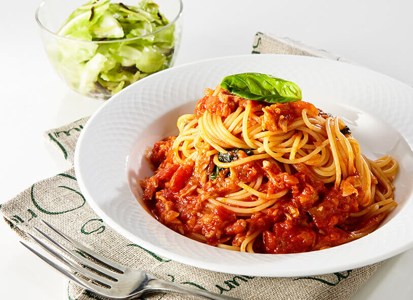 ツナのトマトパスタとキャベツの爽やか即席漬け 健康バランスさらっと油レシピ