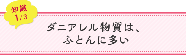 知識01 ダニアレル物質は、ふとんに多い