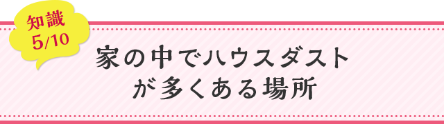 知識05 家の中でハウスダストが多くある場所