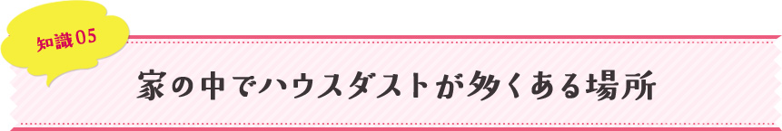 知識05 家の中でハウスダストが多くある場所