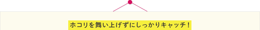 ホコリを舞い上げずにしっかりキャッチ！