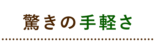 驚きの手軽さ