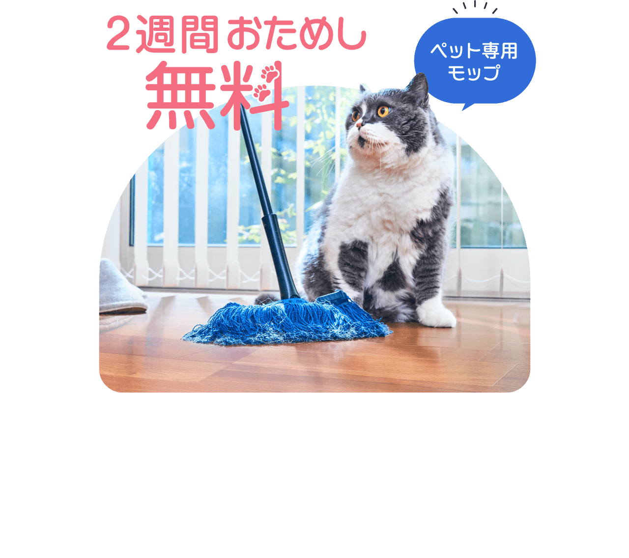 2週間おためし無料　ペット専用モップ