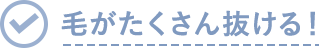 毛がたくさん抜ける！