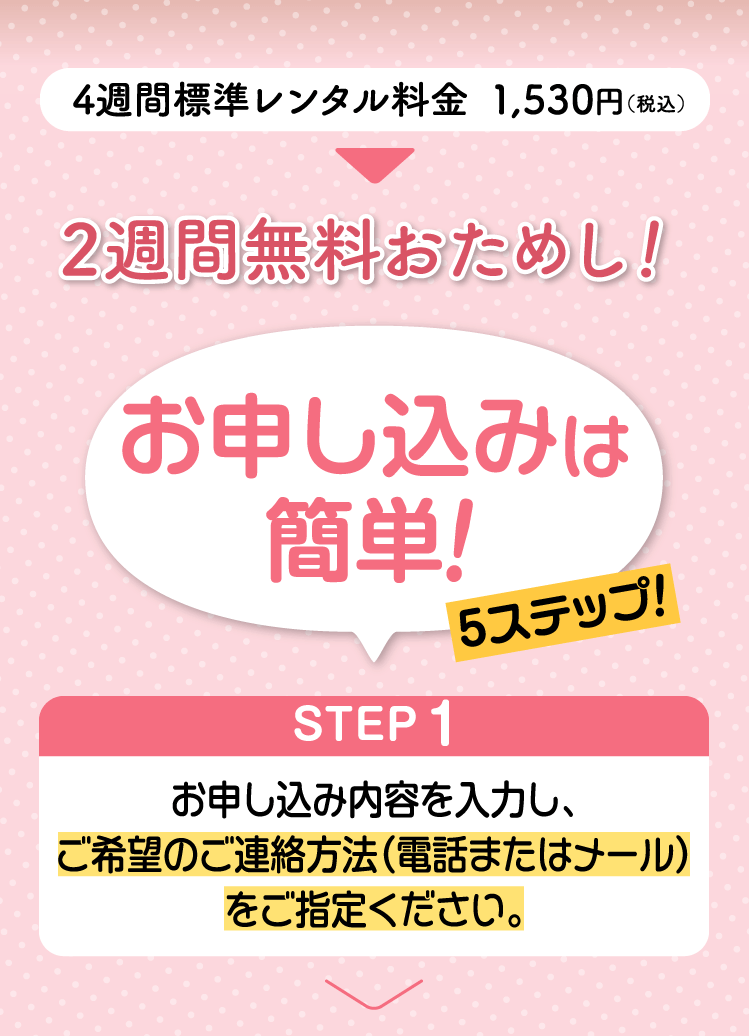 お申し込みは簡単！5ステップ!