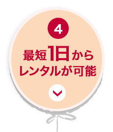 4 最短1日からレンタルが可能