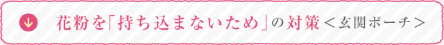 花粉を「持ち込まないため」の対策 ＜玄関ポーチ＞