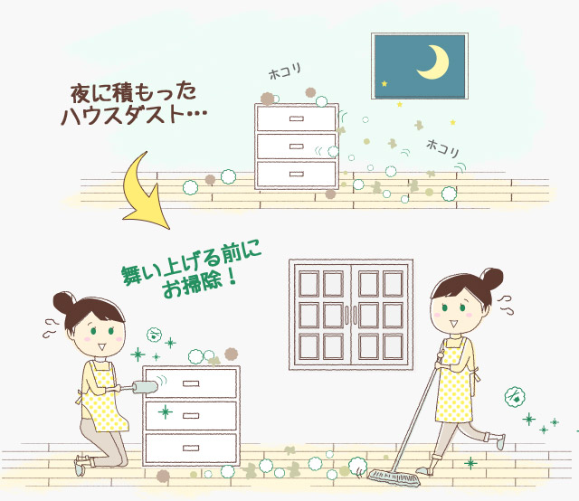 帰宅時の衣服に付着している花粉を落とすことも忘れずに!