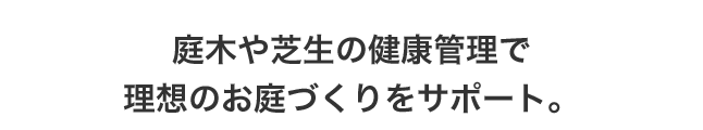 庭木や芝生の健康管理で理想のお庭づくりをサポート。