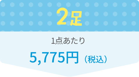 2足1点当たり5,775円（税込）