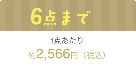 6点まで1点当たり約2,566円（税込）