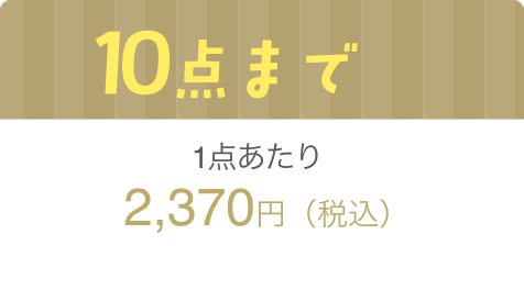 10点まで1点当たり2,370円（税込）