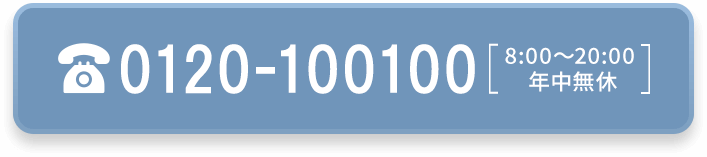 0120-100100 [8:00～20:00 年中無休]