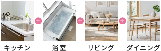 キッチン＋浴室＋リビング＋ダイニング