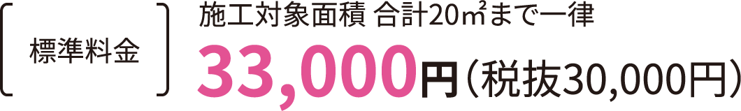標準料金33,000円（税抜 30,000円）
