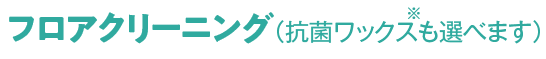 フロアクリーニング（抗菌ワックスも選べます）