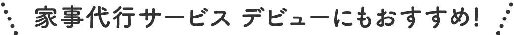 家事代行サービス デビューにもおすすめ!