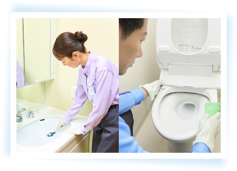 洗面所・トイレクリーニングの様子