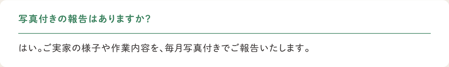 写真付きの報告はありますか？