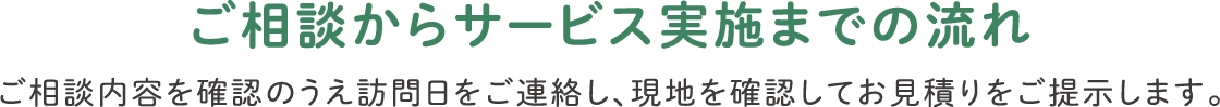 ご相談からサービス実施までの流れ