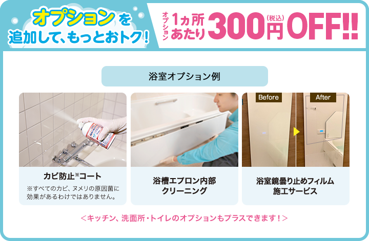 オプションを追加して、もっとおトク!