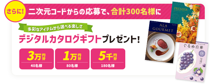 二次元コードからの応募で、合計300名様に