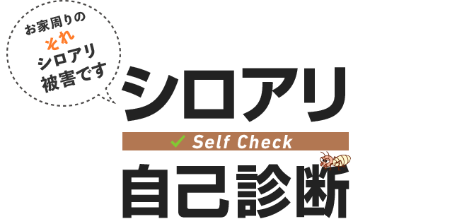 シロアリ自己診断 Self Check お家周りのそれシロアリ被害です